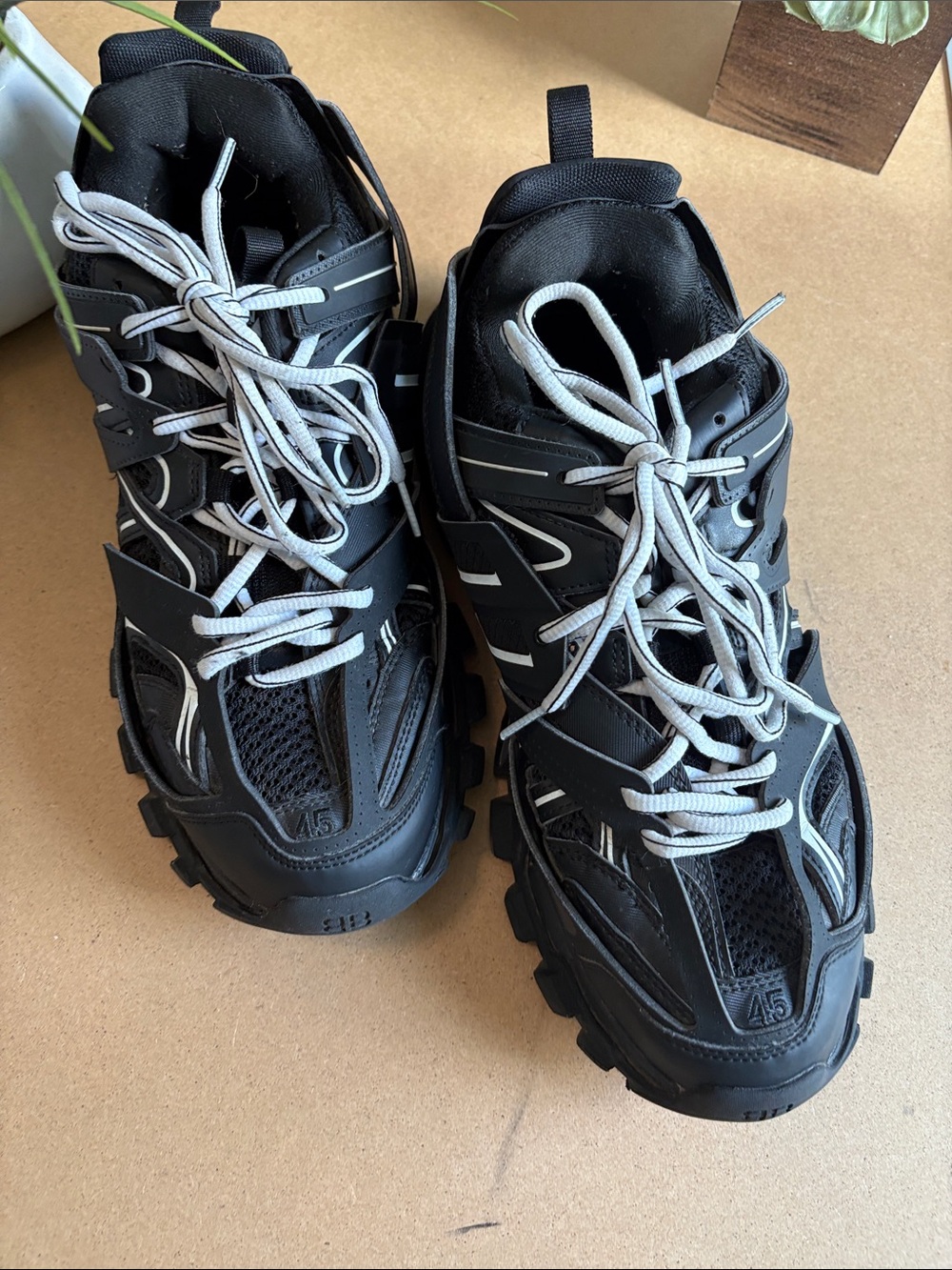 Balenciaga 45 Track Sneakers in the iconic Black/White colorway